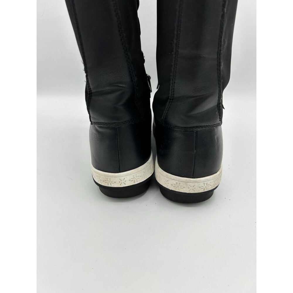 Shoe Dazzle Womens Black Fur Topped Lace Up Winter Boots Solene Size 8 - Picture 6 of 11